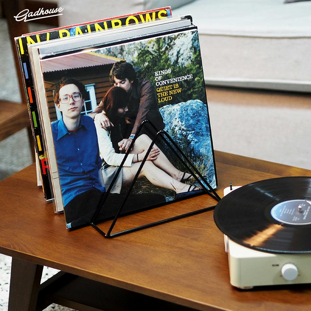 Crosley Voyager Bluetooth Portable Turntable - Sage + Gadhouse Vinyl Rack Bundle - Black