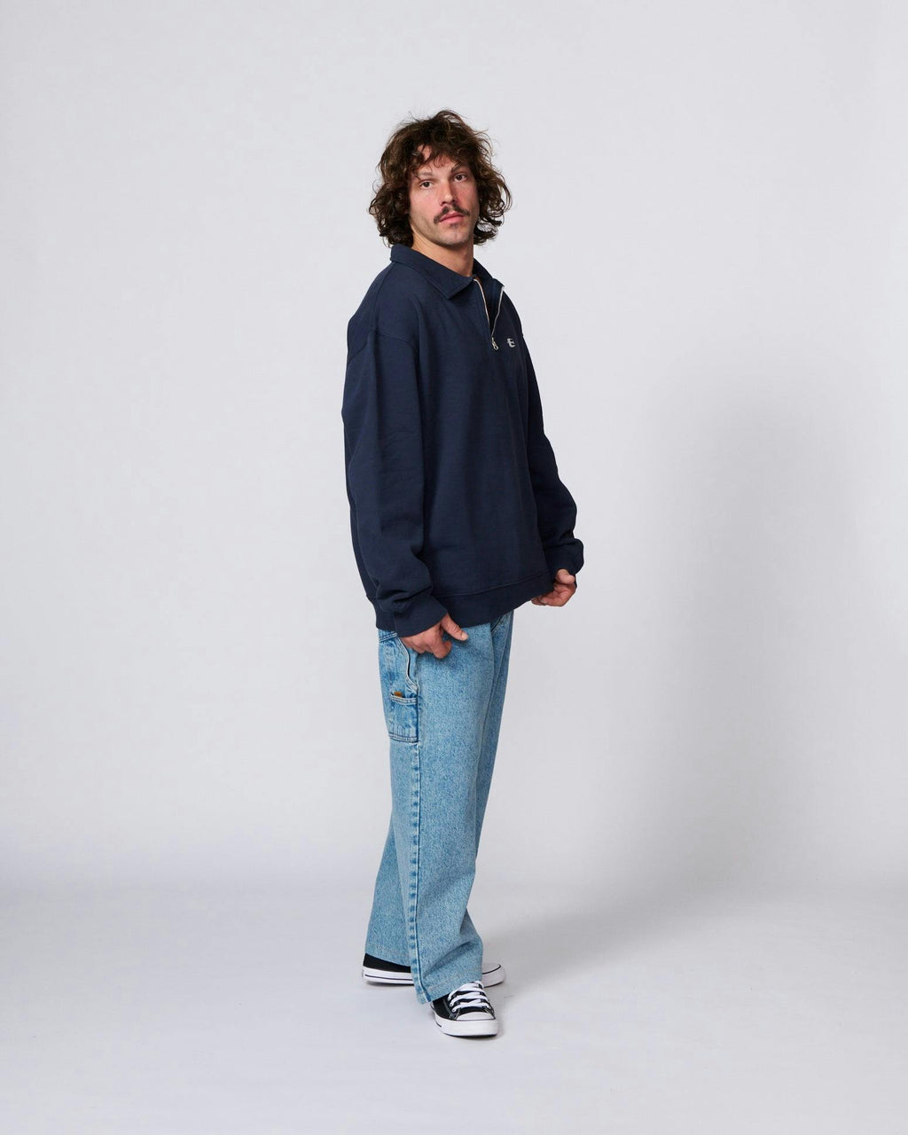 Resin 1/4 Zip Crew - Blue
