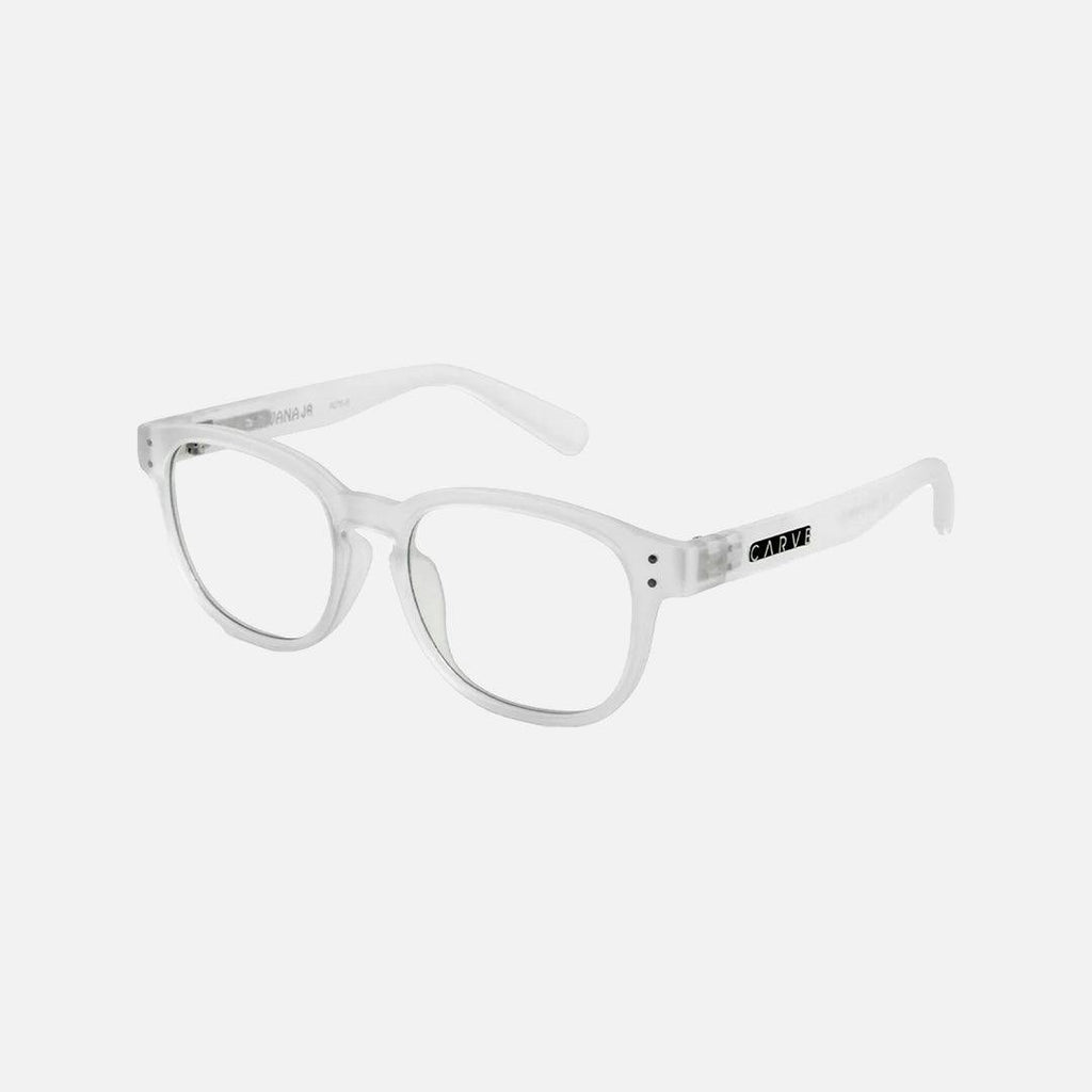 Havana Jr - Blue Light Matt Translucent Clear Frame Glasses