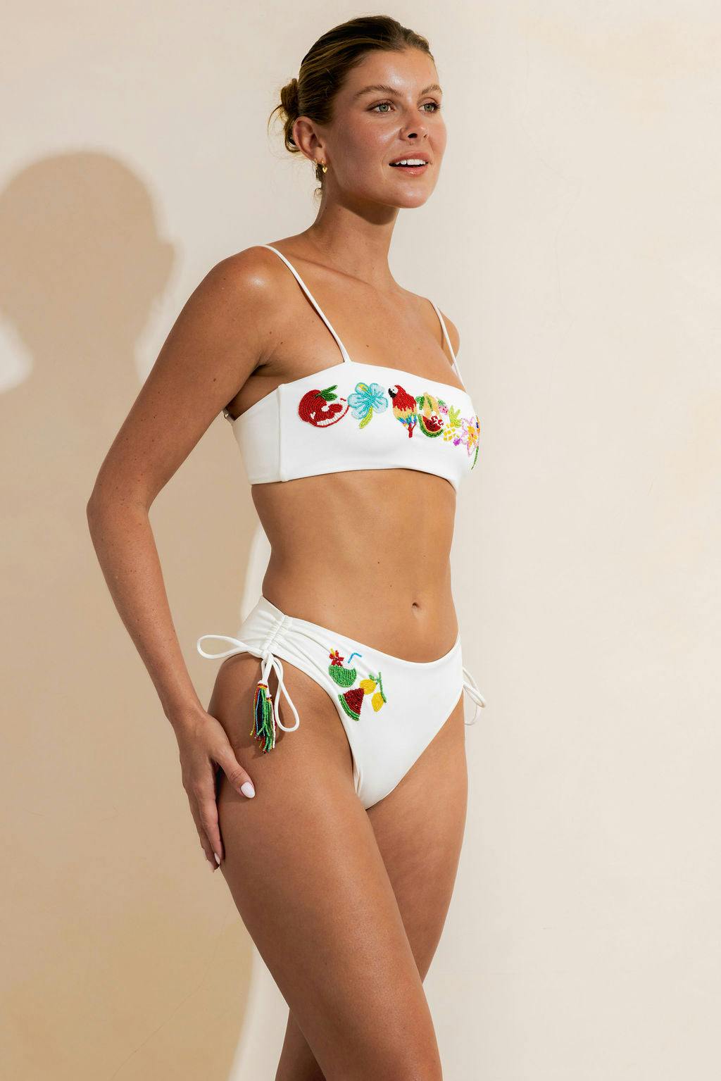 SUMATRA BEADED BRIEF - WHITE