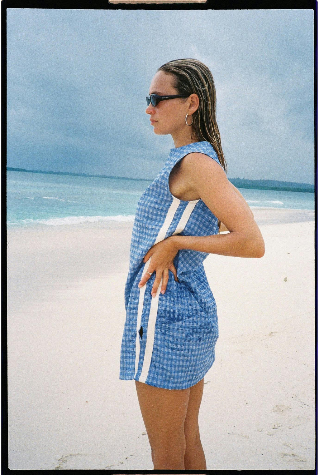 Sporty Dress in Blue Gingham