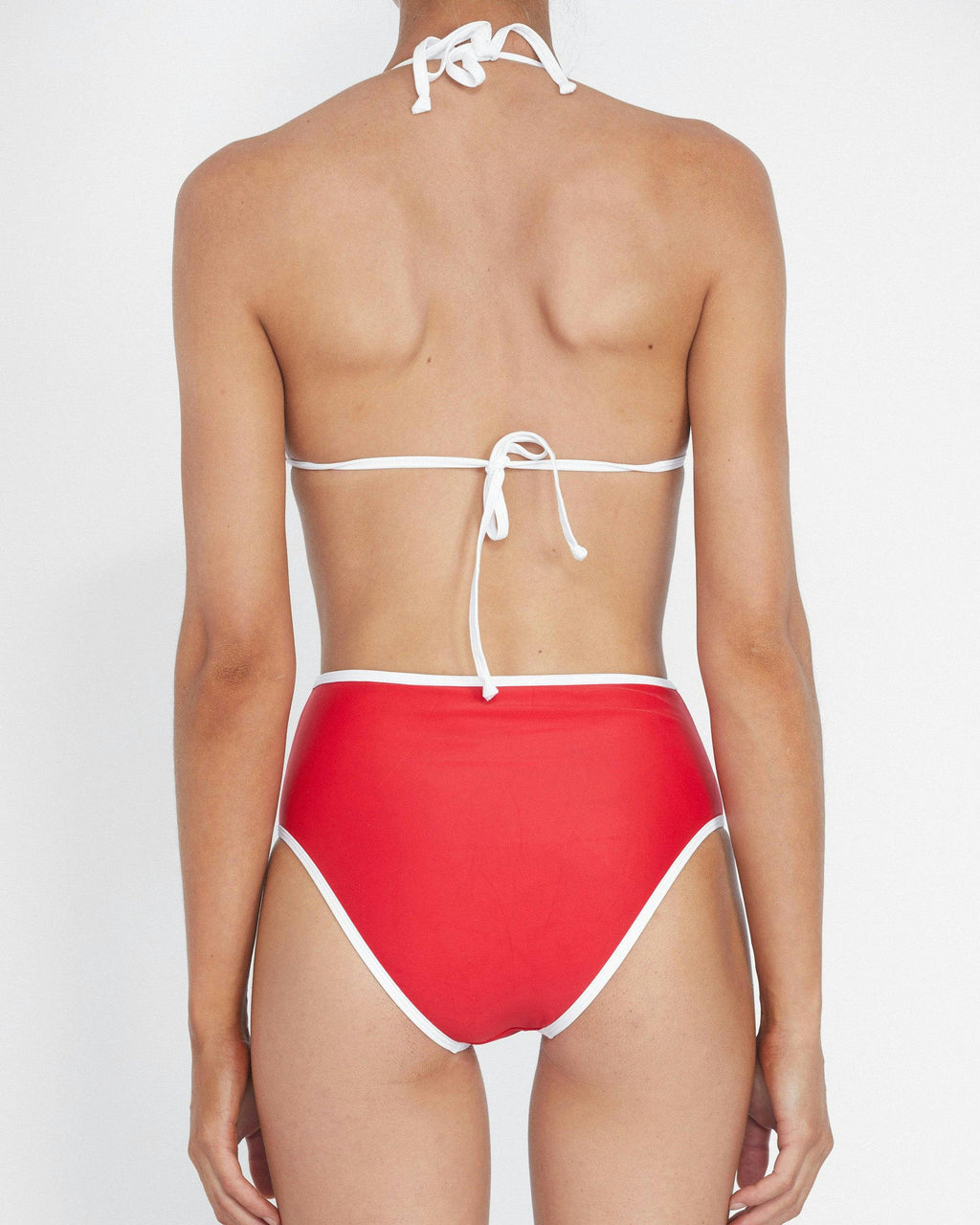 THE DUO TRI TOP - RED & WHITE CONTRAST
