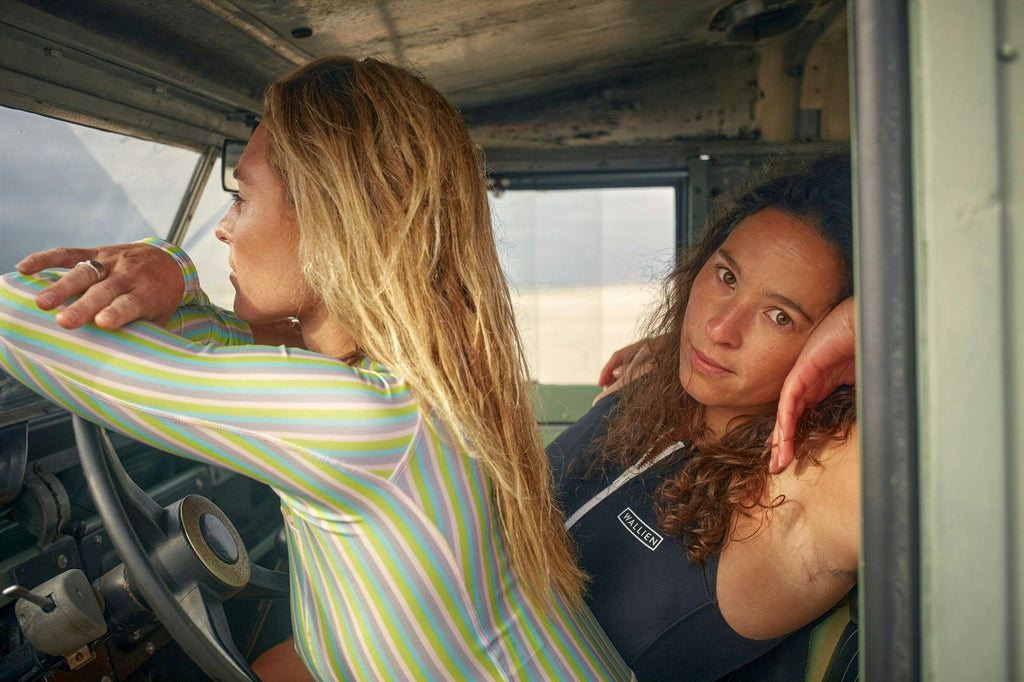 One Piece Swimsuit Longsleeve - Multi Color Stripe