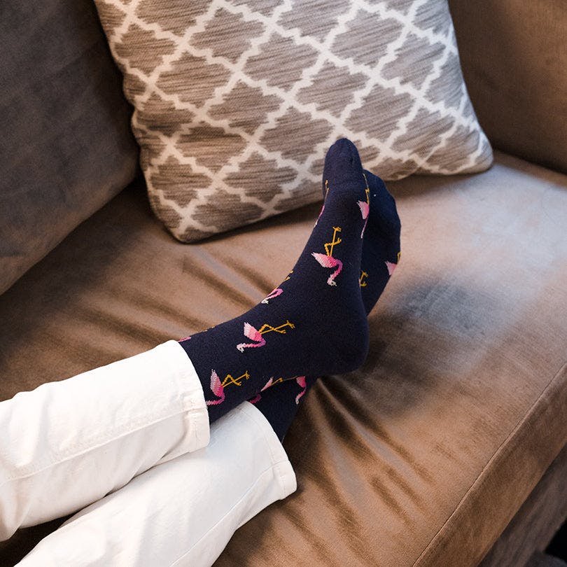 Navy Tropical Flamingos