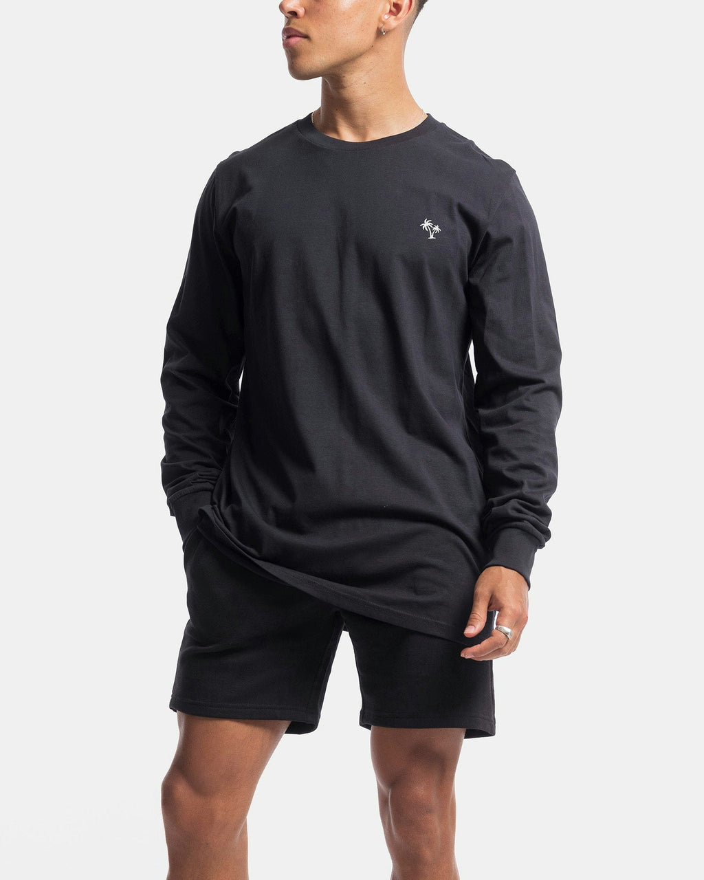 Palm Embroidery Long Sleeve Tee