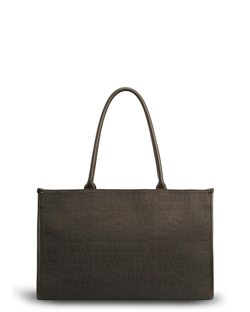 Prene | Compact: The Era Bag (CHOCOLATE SUEDE) Croc Embossed Tote Bag