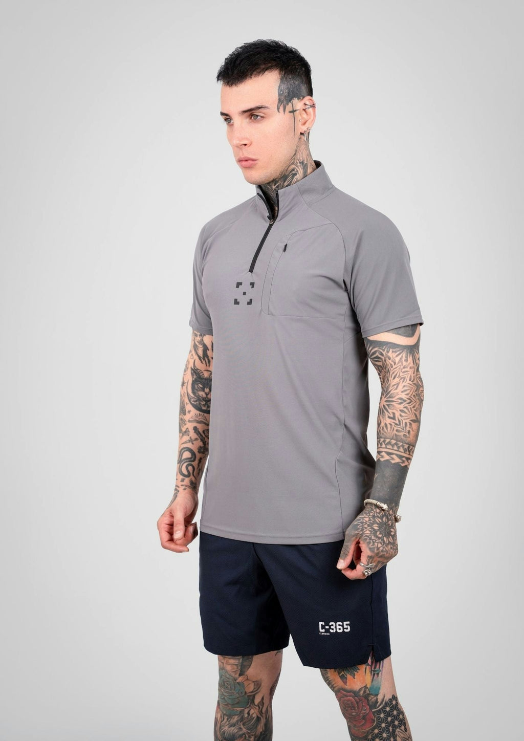 C-365 Strike Zip Tee (Model 825321) - Grey