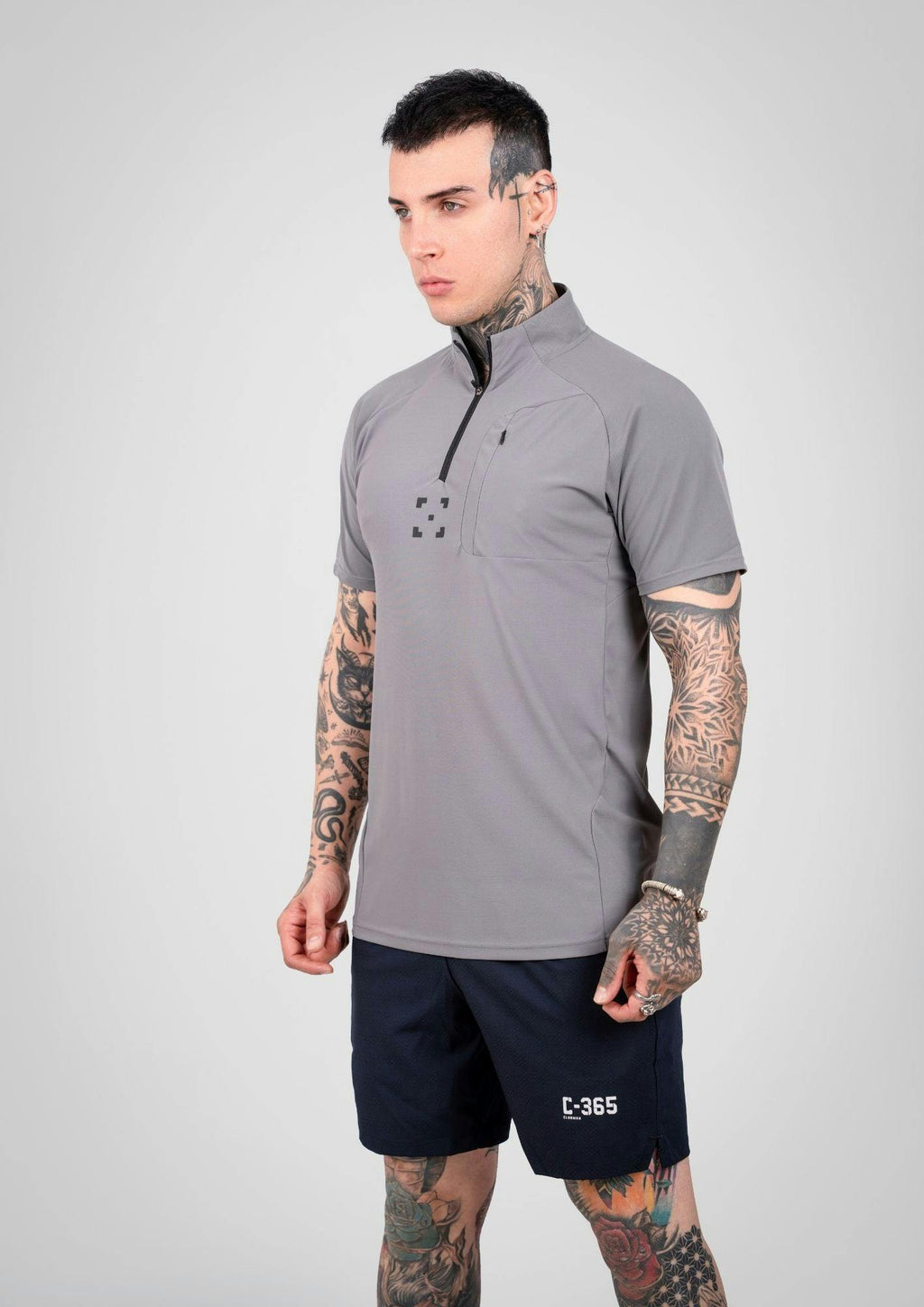 C-365 Strike Zip Tee (Model 825321) - Grey