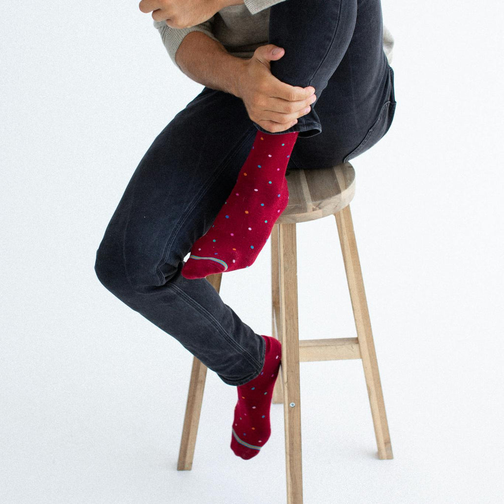 Maroon Cosmic Polka Dots