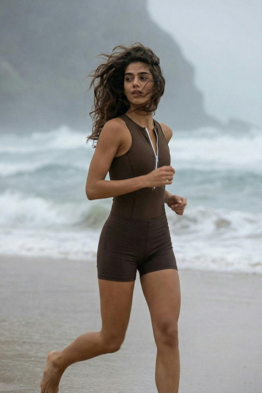 Yemaya One Piece Sleeveless Swimsuit ― Coffee