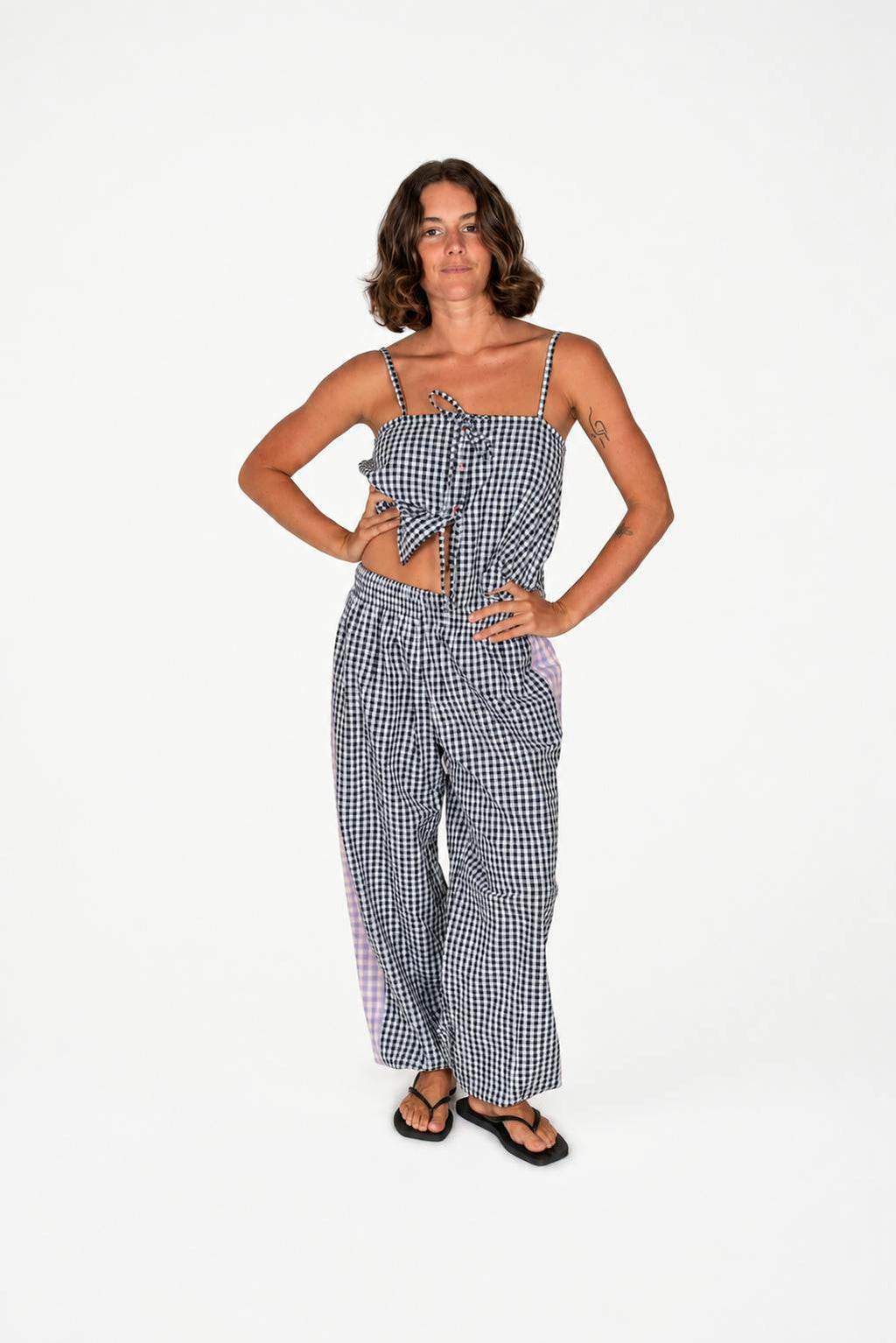Aura Genie Pants in Black Gingham