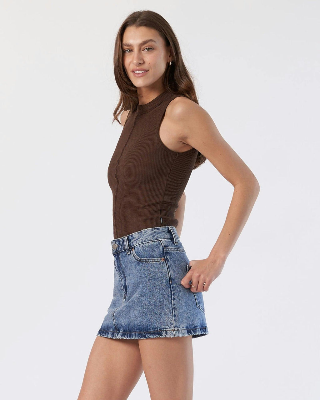 Ziggy Mid Skirt - Stream Sky Retro