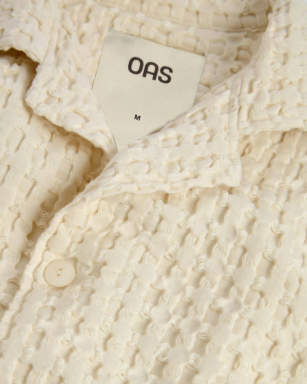 OAS Ecru Cuba Waffle Shirt