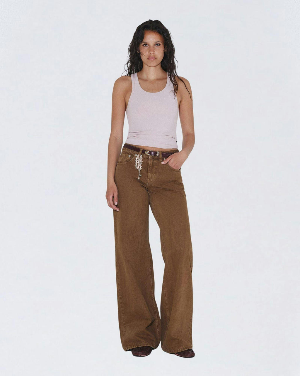 Rhue Low Wide Jeans TALL - Washed Teak