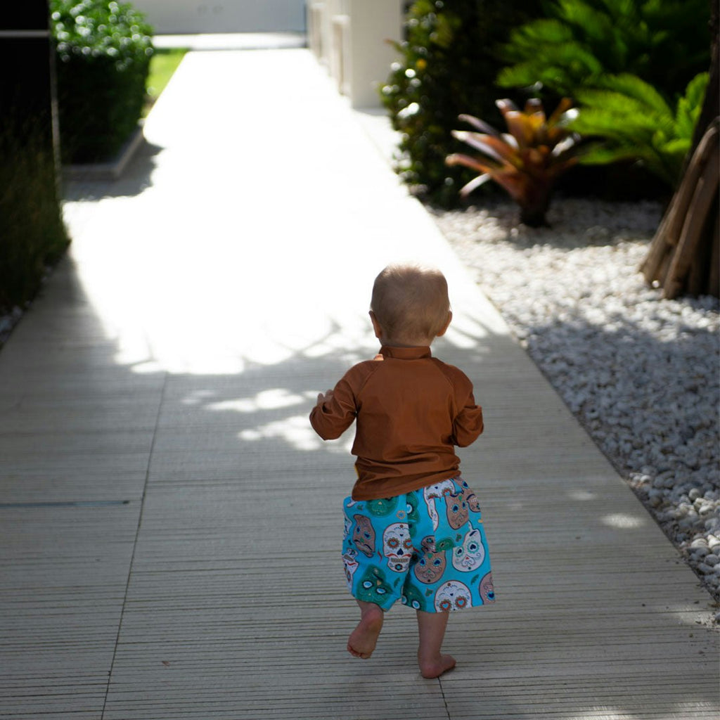 Tyoub Kids Board Shorts  Recycled Material Skulls Amigo
