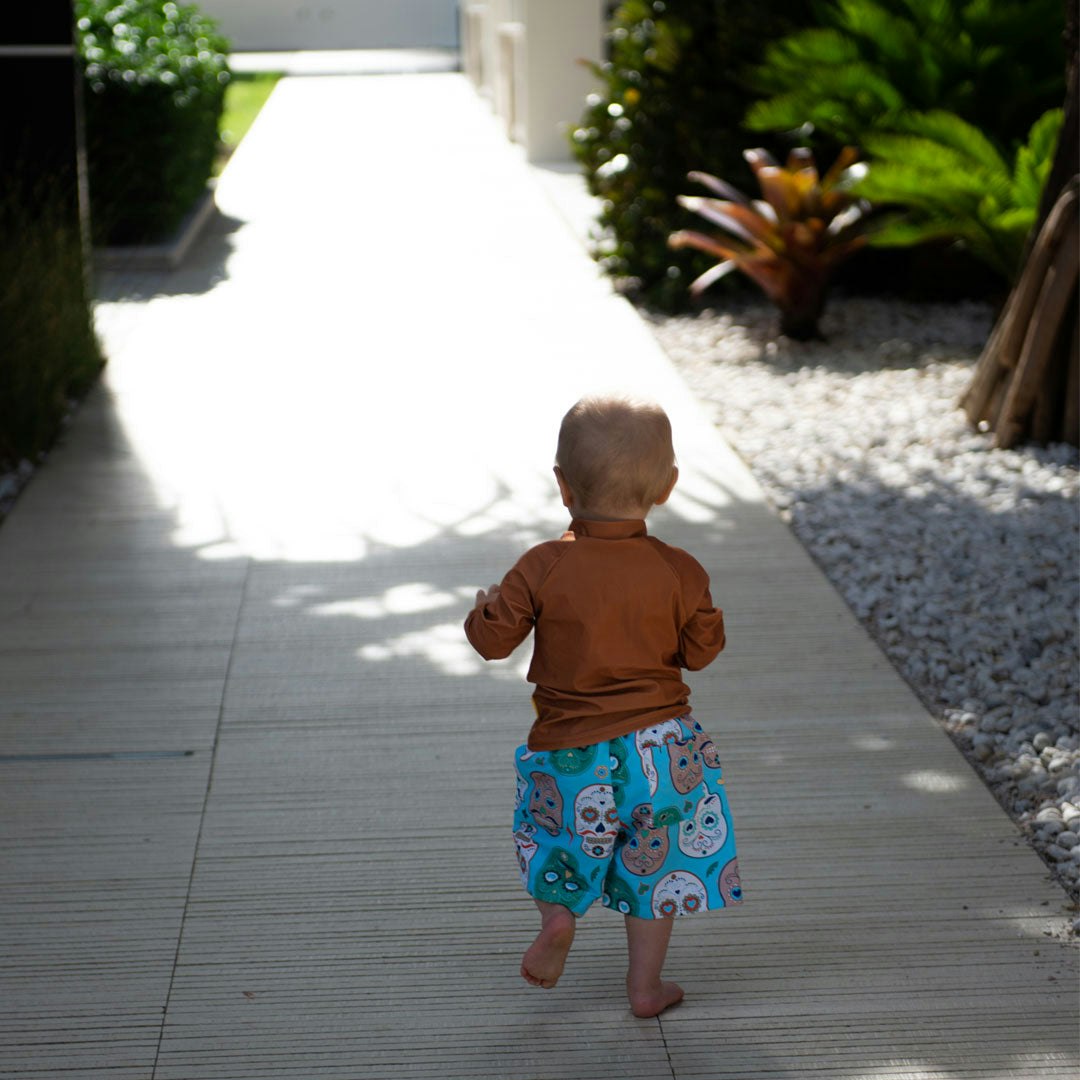 Tyoub Kids Board Shorts  Recycled Material Skulls Amigo