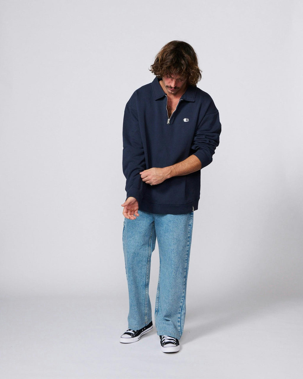 Resin 1/4 Zip Crew - Blue