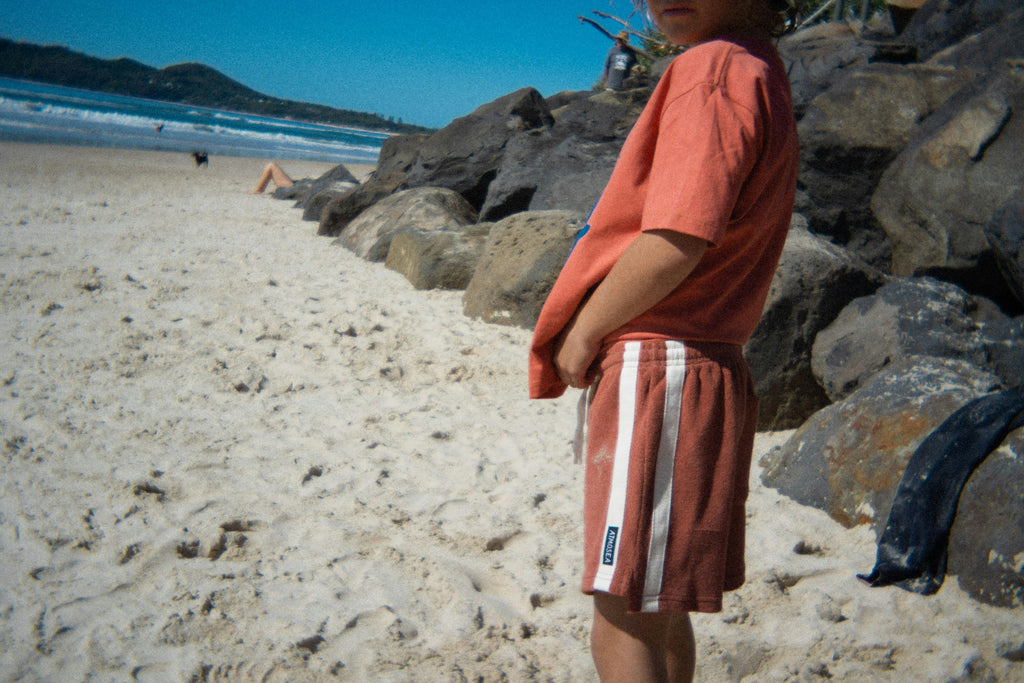 Mini Terry Towelling Shorts in Rust
