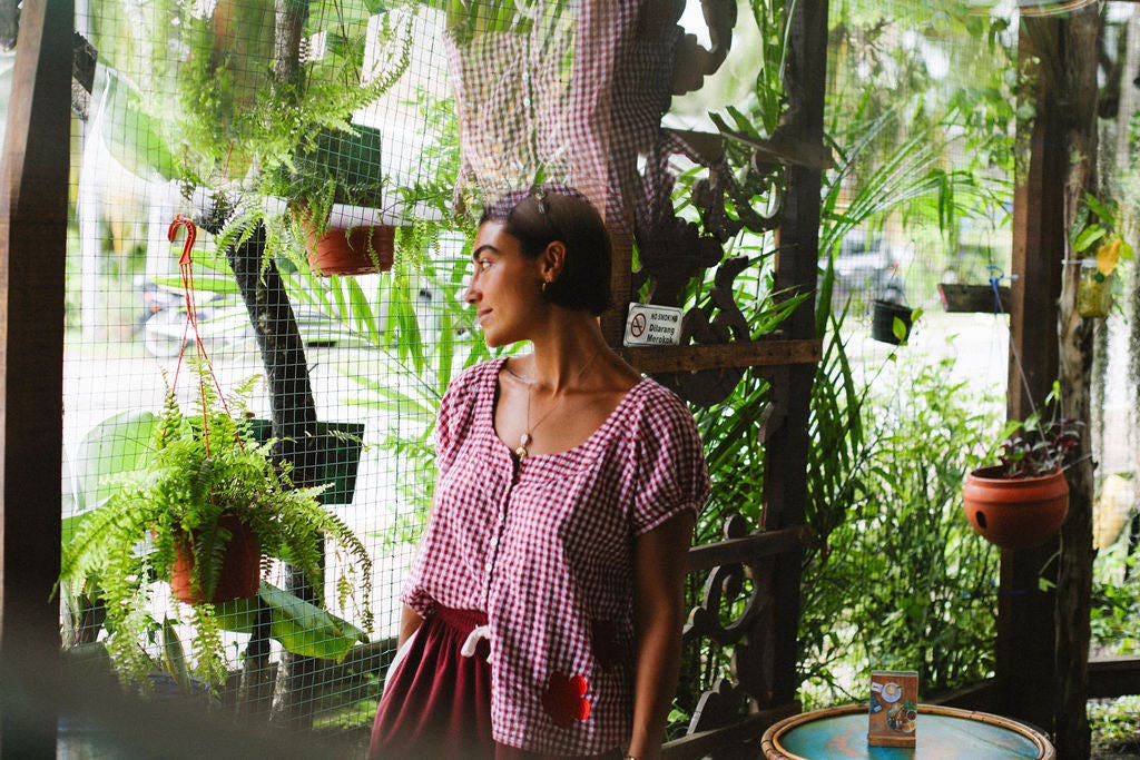 Posy Blouse Red Gingham