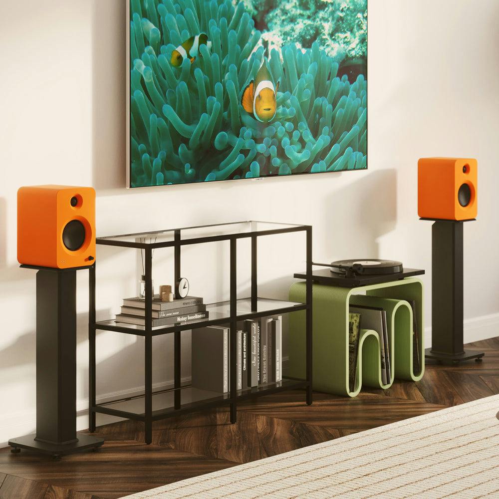 Kanto SX30W 30" Tall Fillable Speaker Stands with Isolation Feet - Pair, White