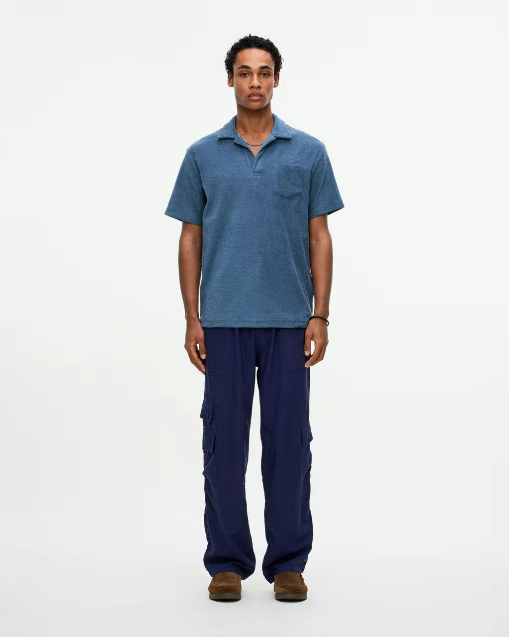 OAS Terry Polo Shirt in Coronet Blue