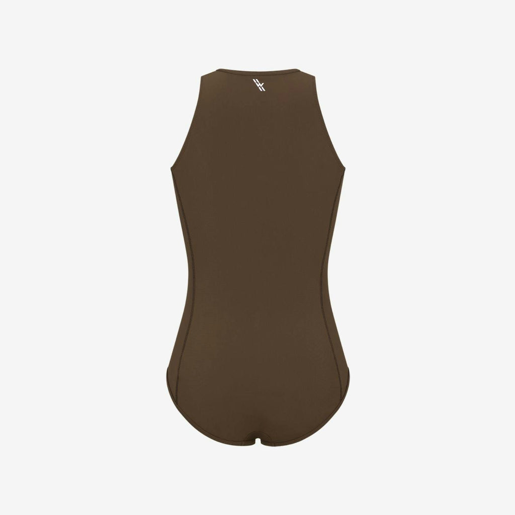 Yemaya One Piece Sleeveless Swimsuit ― Coffee
