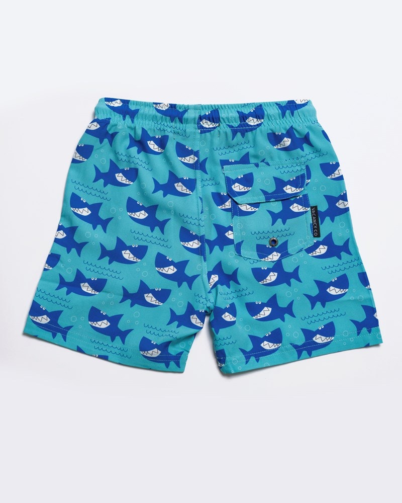 Smiley Shark Swim Short - Youth