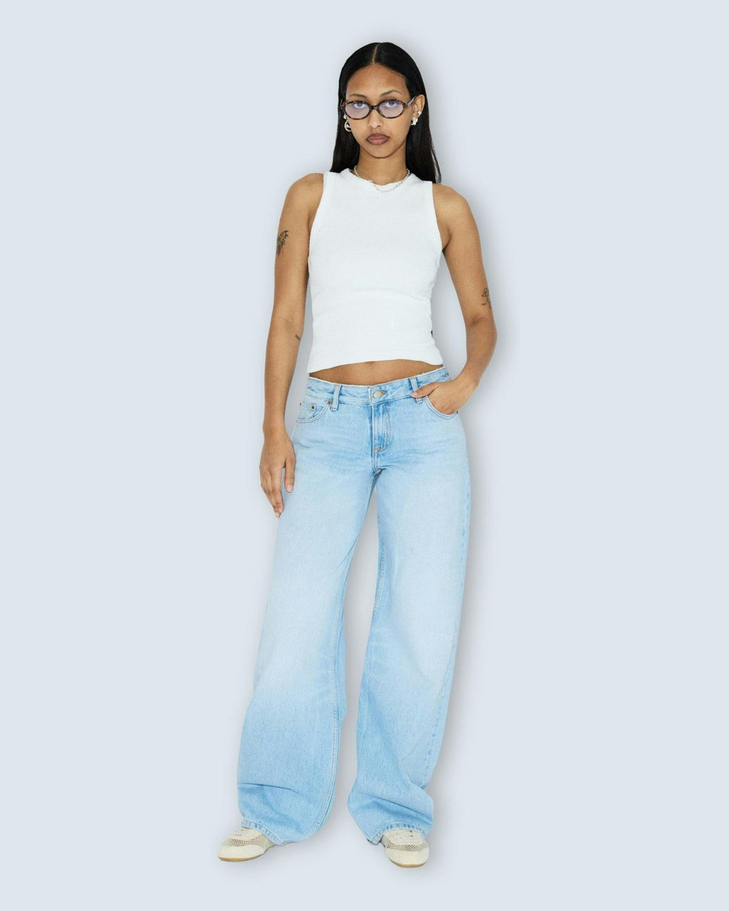 Hill Low Relaxed Jeans  PETITE - Stream Light Fade