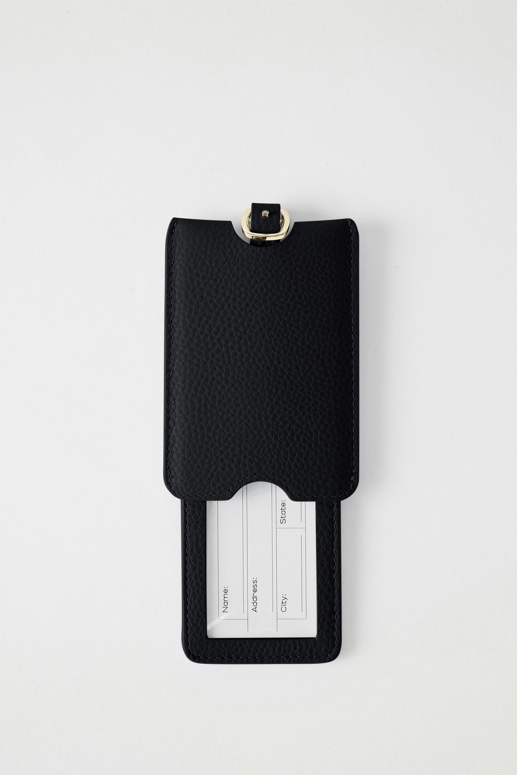 Leather Luggage Tag | Black Gold