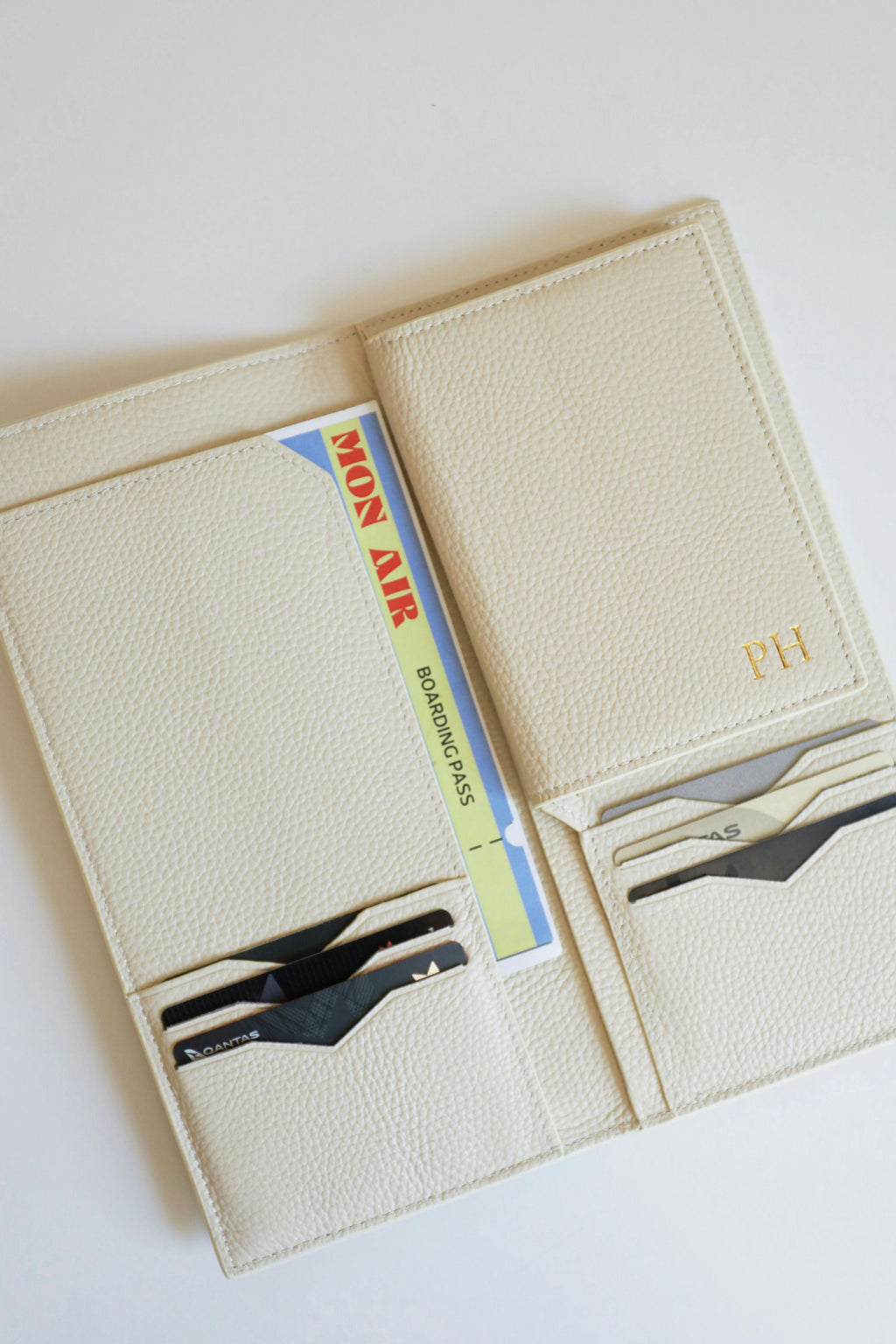 Leather Travel Wallet | White