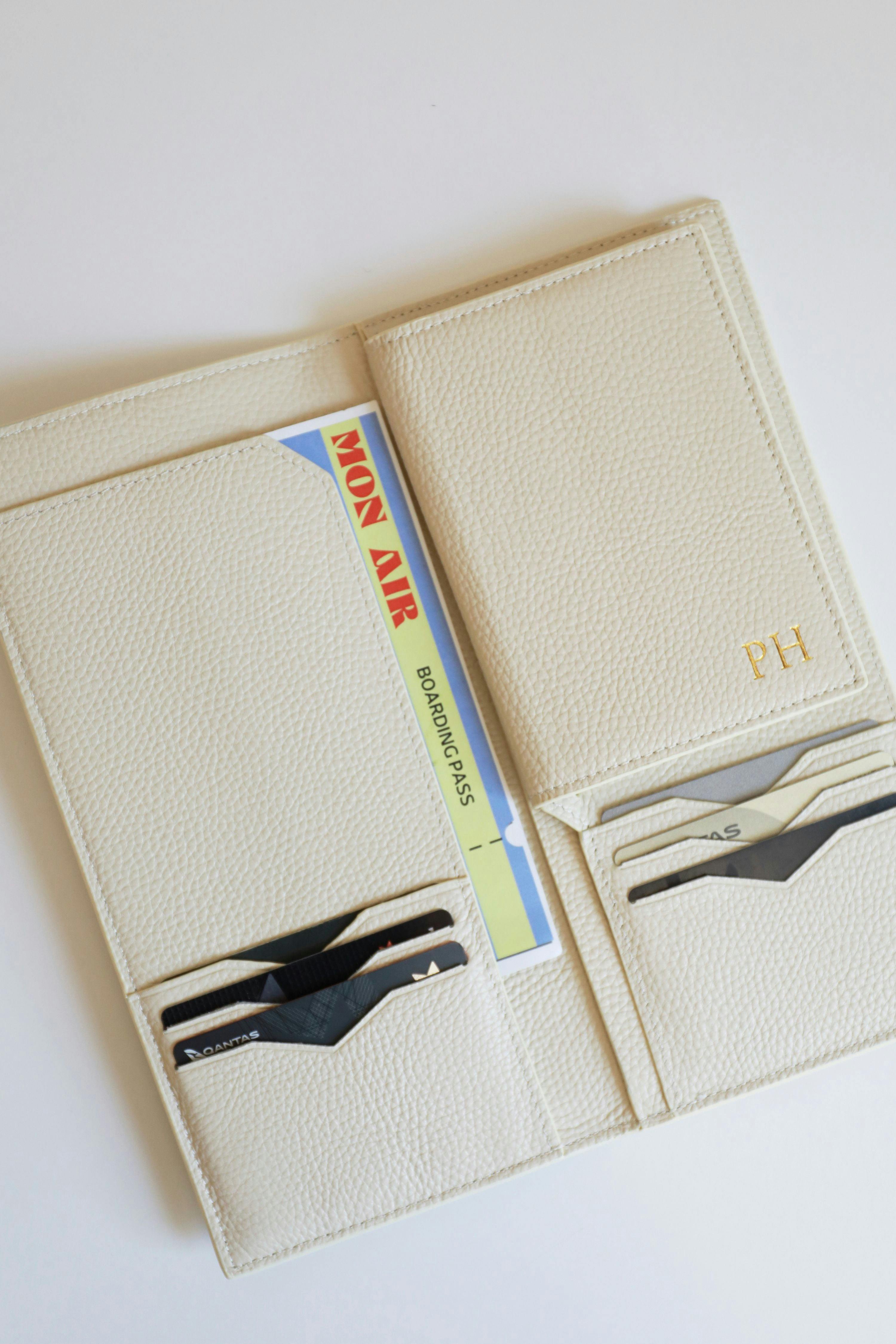 Leather Travel Wallet | White