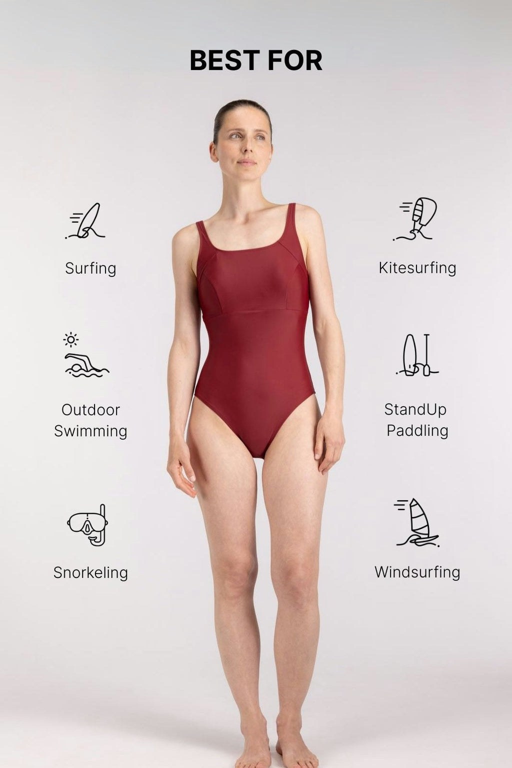 Embrace Swimsuit Full Coverage Bust Support ― Red