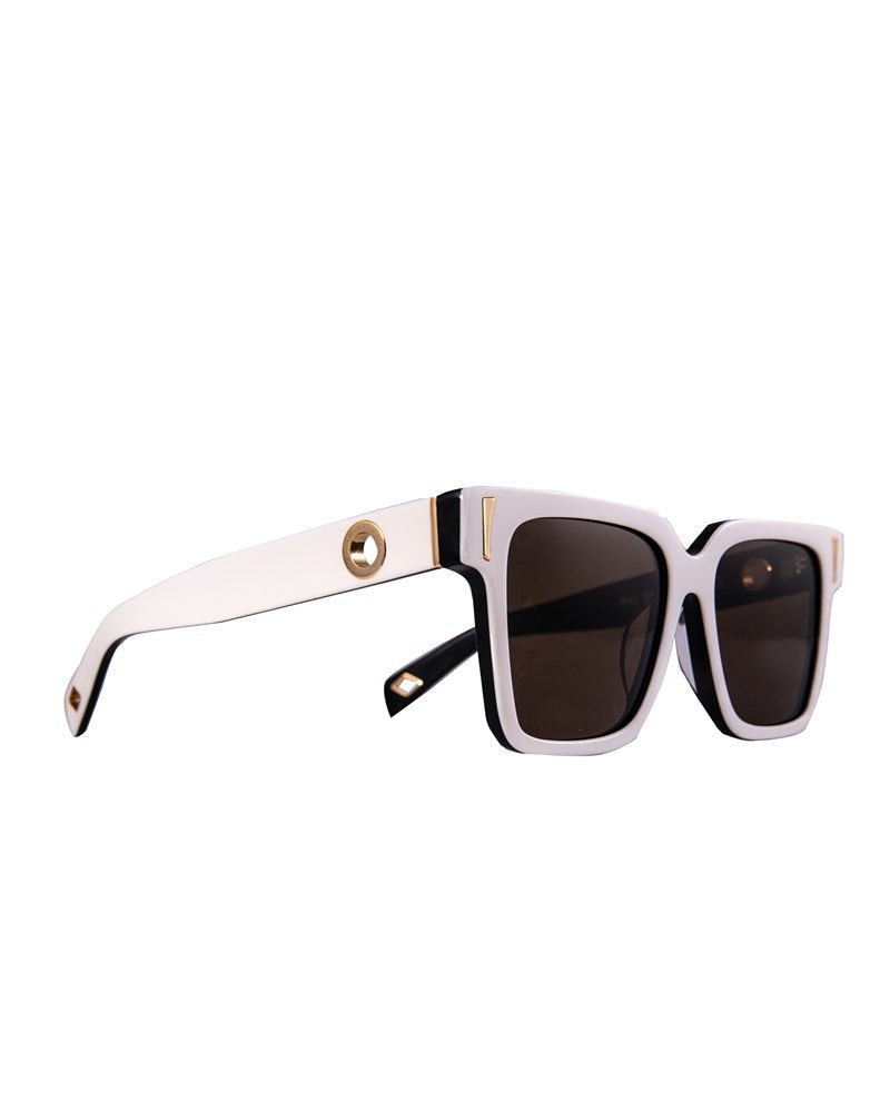 THE SOLAR FLARE – White on Black Sunglasses | Polarised Black Lenses
