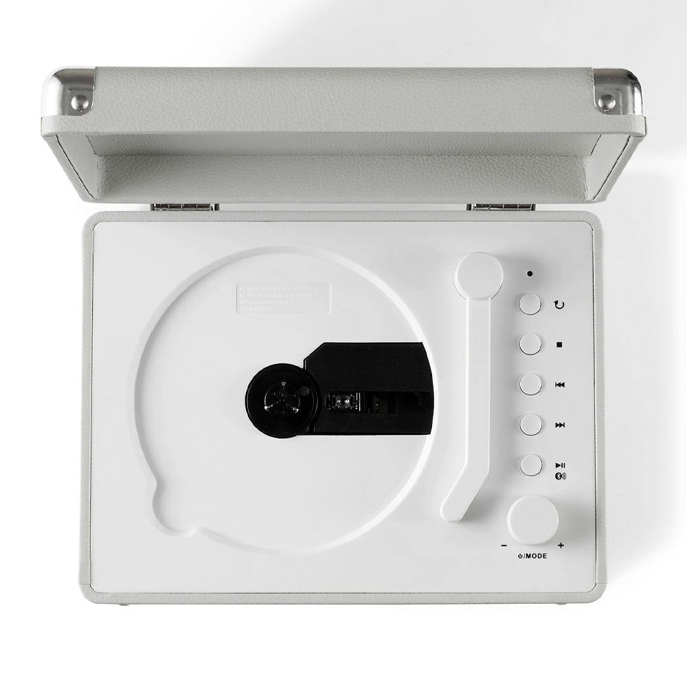 Crosley Cruiser Portable Retro CD Player with Stereo Bluetooth Speakers, FM Radio - White Sands