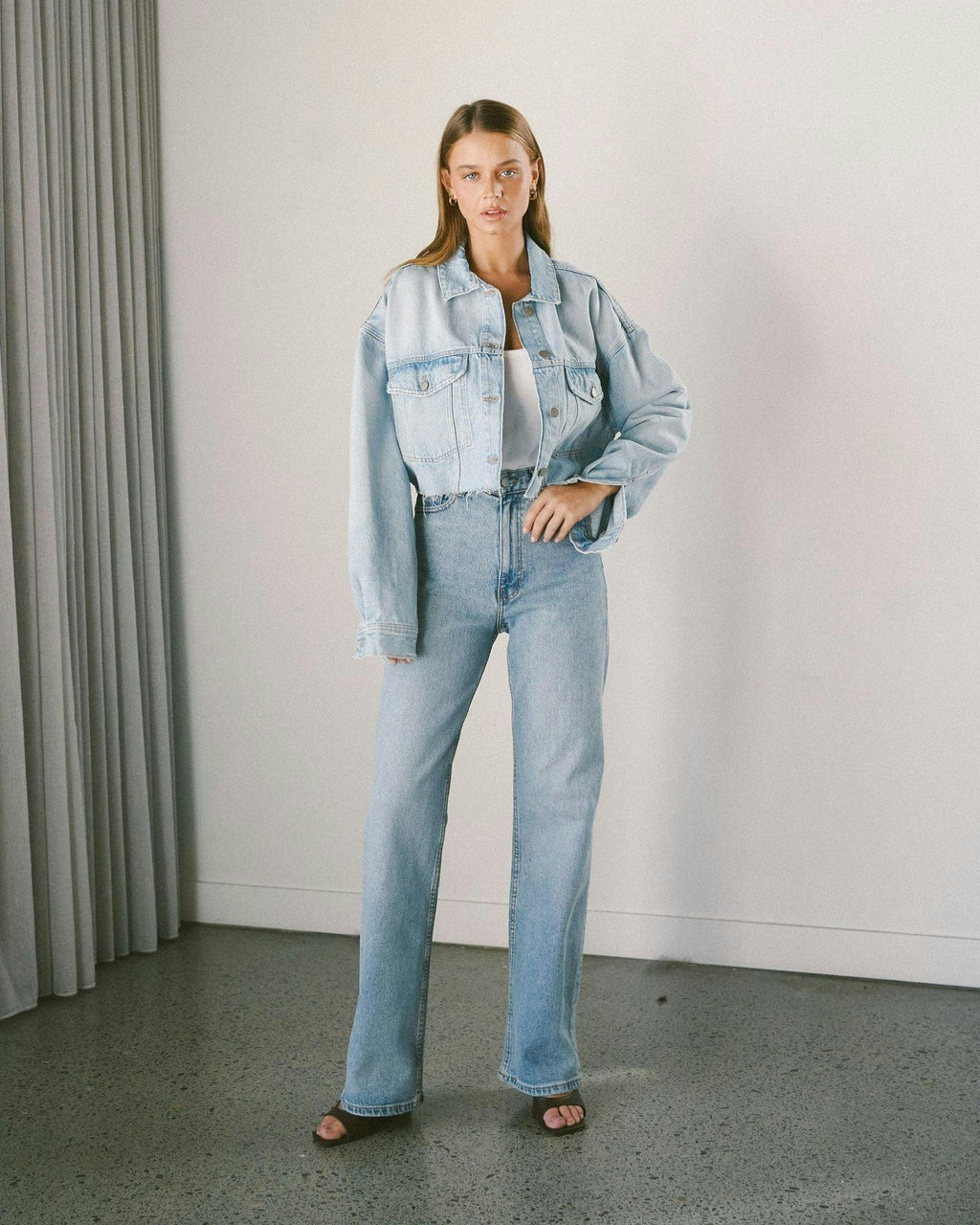Echo High Straight Jeans - Bay Blue Jay