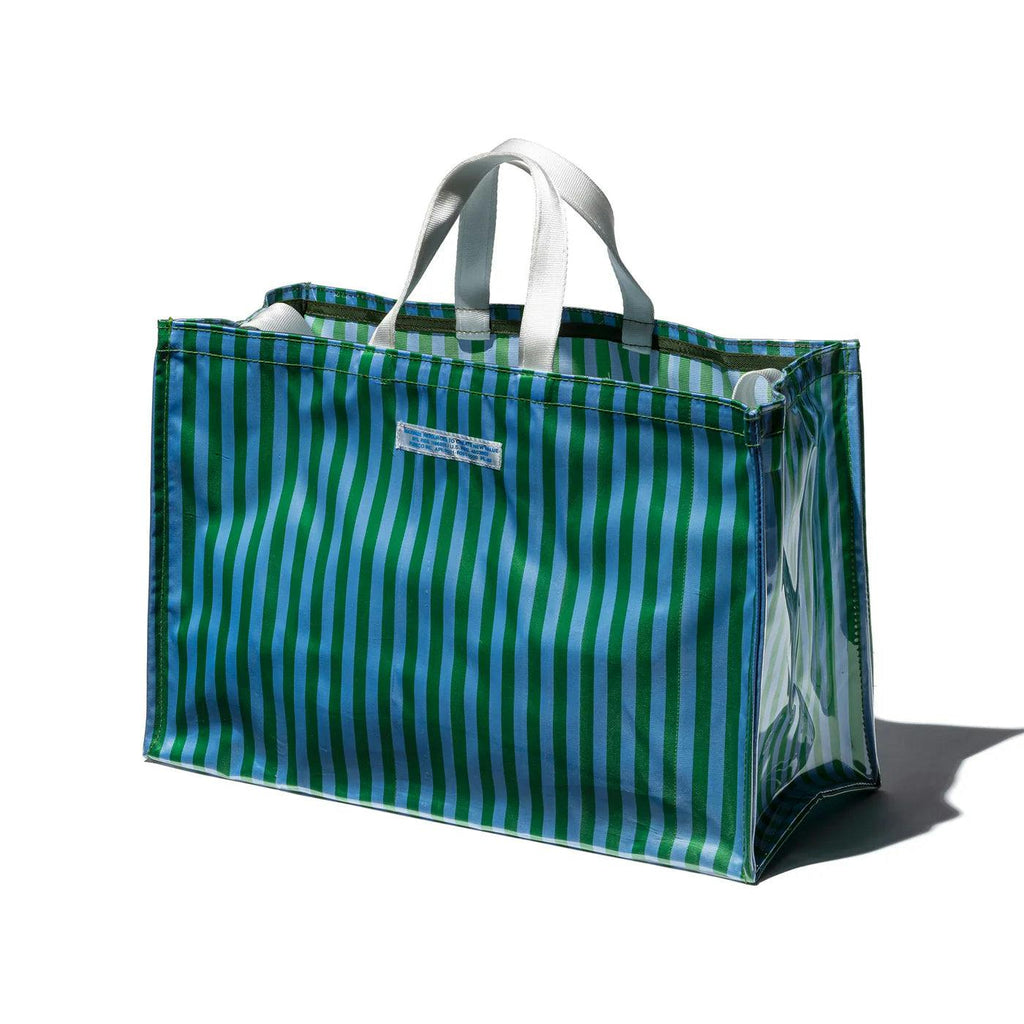 Puebco Covered School Tie Fabric Market Bag / Green x Light Blue