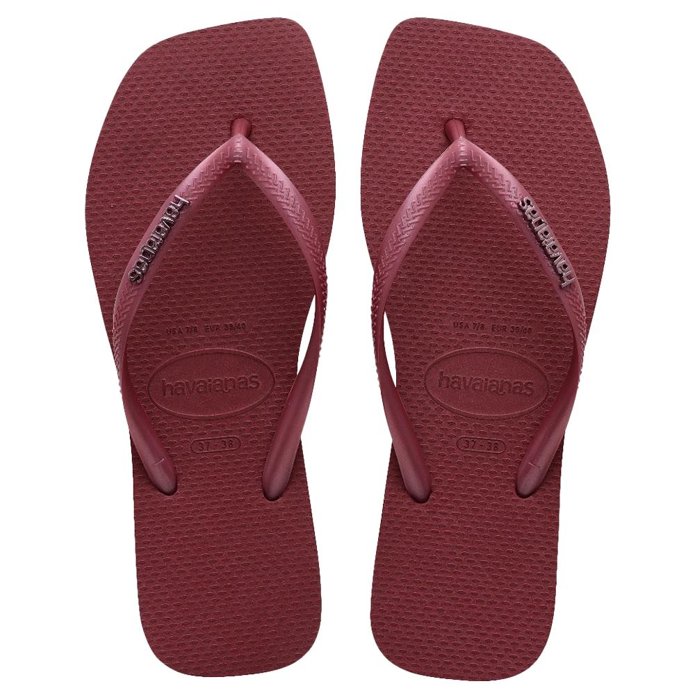 Slim Square Metal Logo Thongs