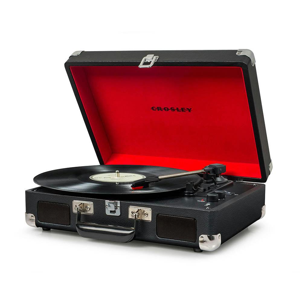 Crosley Cruiser Bluetooth Portable Turntable + Crosley Turntable Stand Bundle - Black