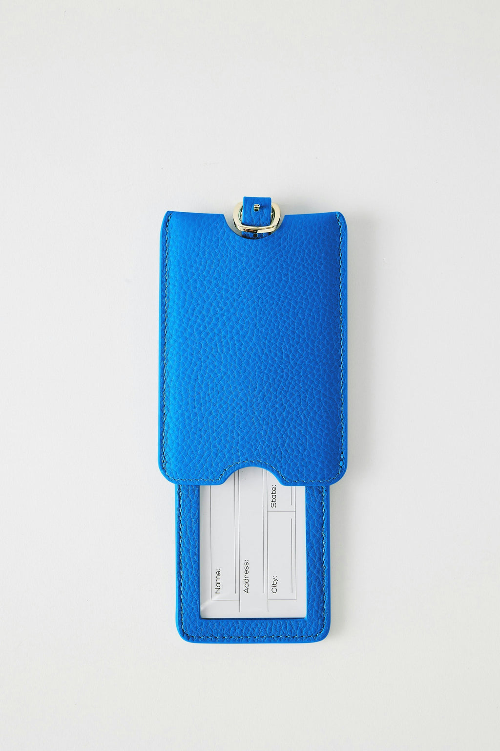 Leather Luggage Tag | Cobalt Gold