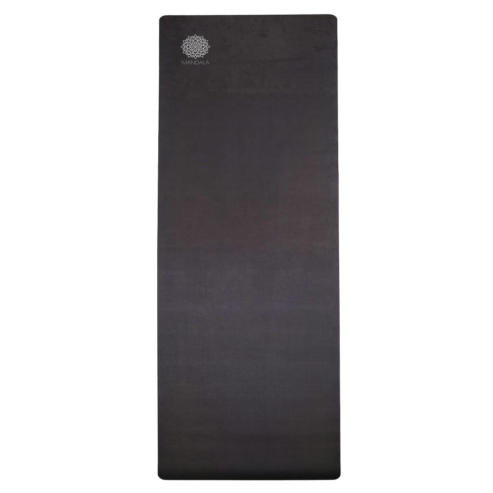 Mandala Yoga Mat Premium Bundle, Includes Yoga Mat 188cm H x 61cm W, Yoga Strap & Steel Hydration Bottle - Black