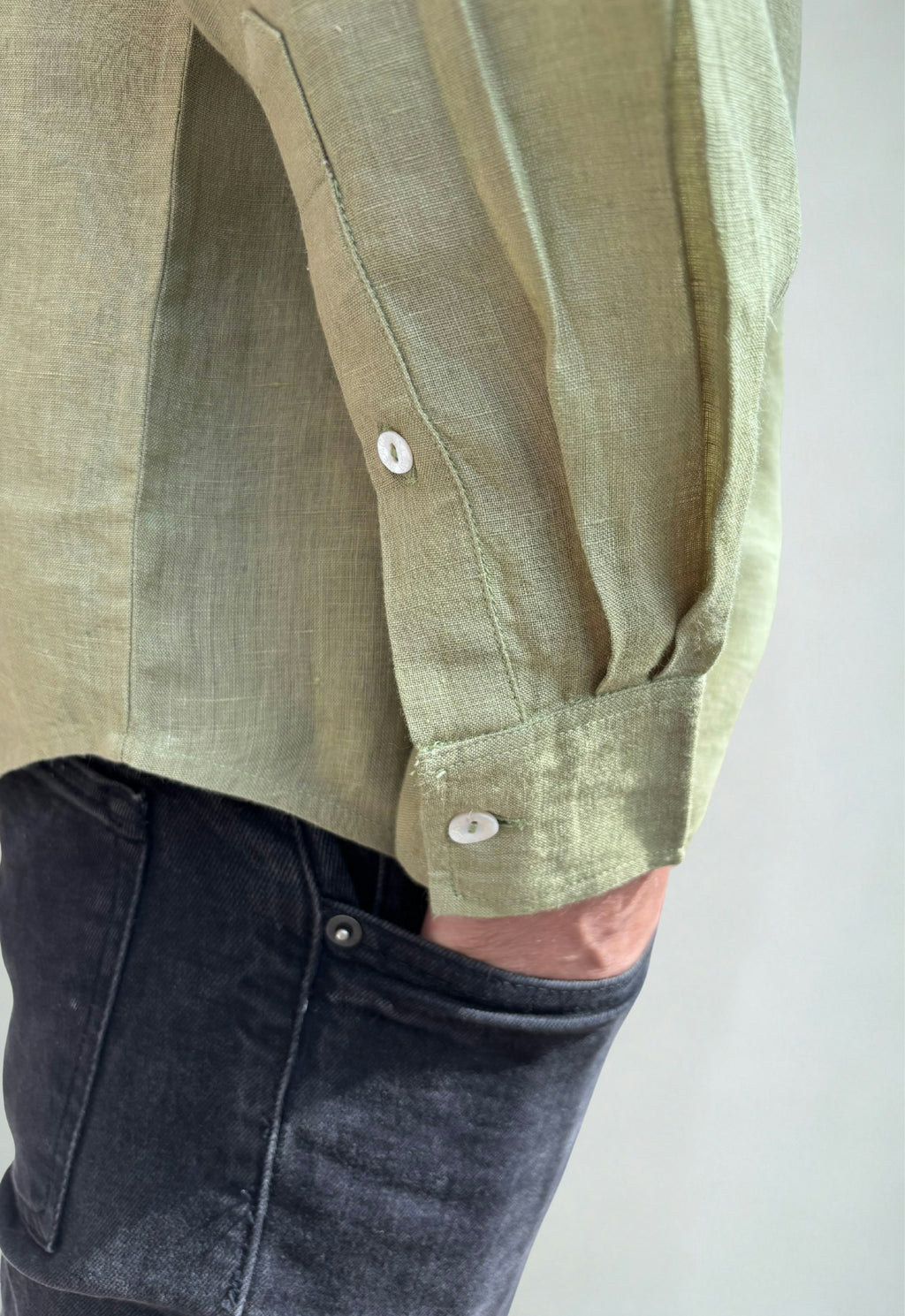 Linen Shirt Sage Green