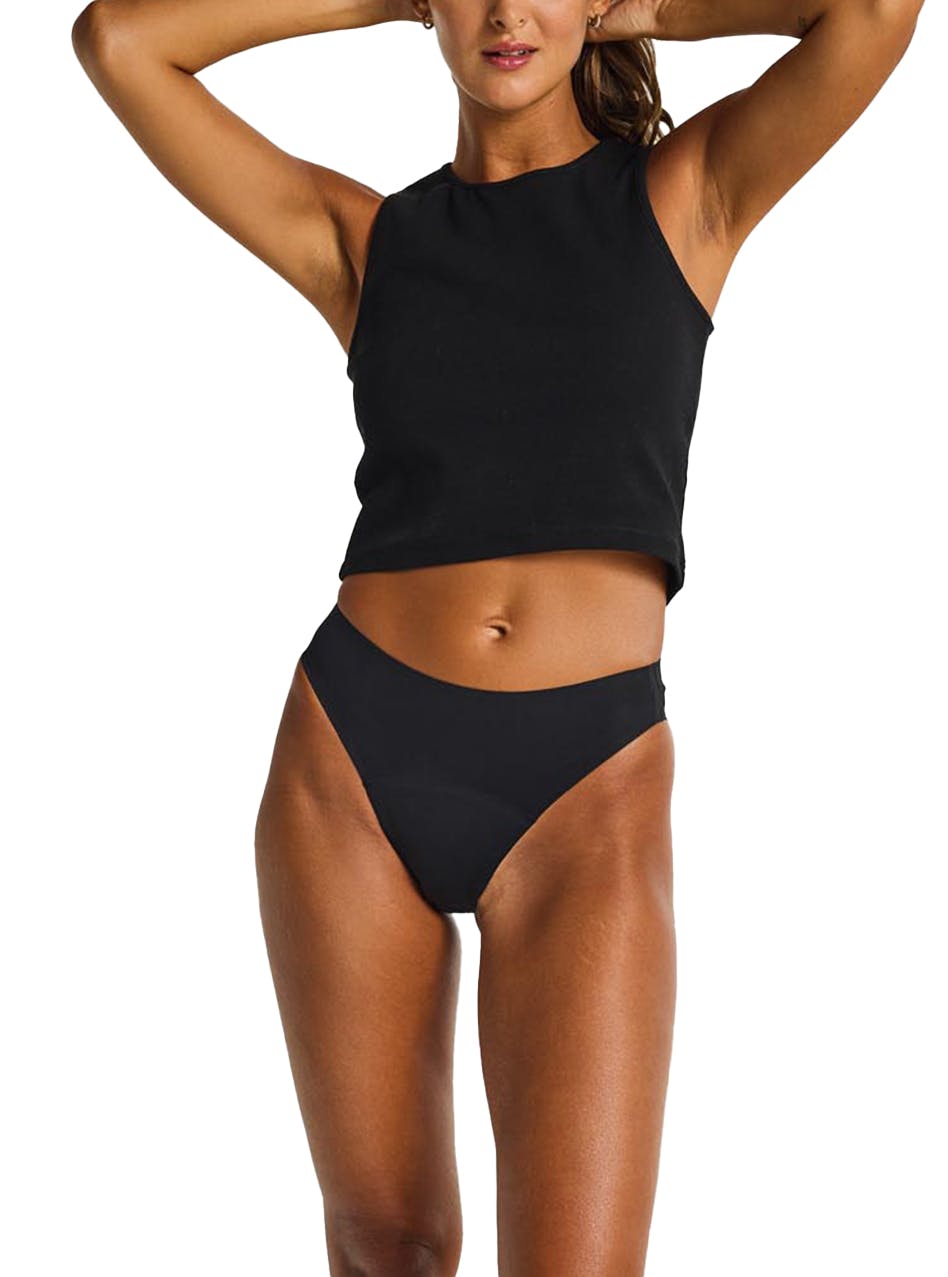 Seamfree Hi-Leg Cheeky Period Brief Moderate Absorbency Black