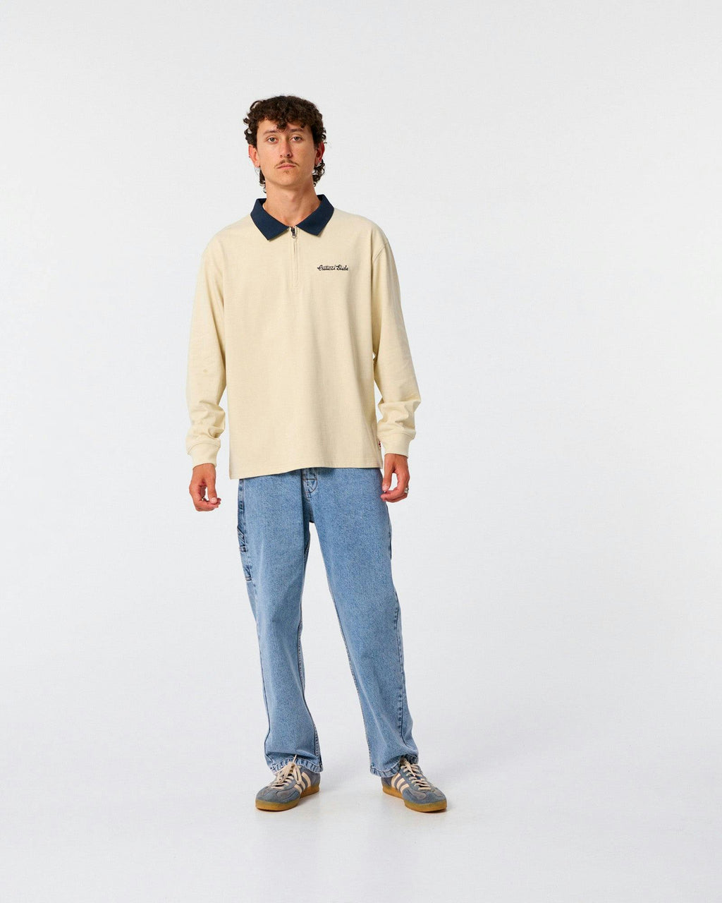 Sun Cured 1/4 Zip Rugby - Ecru