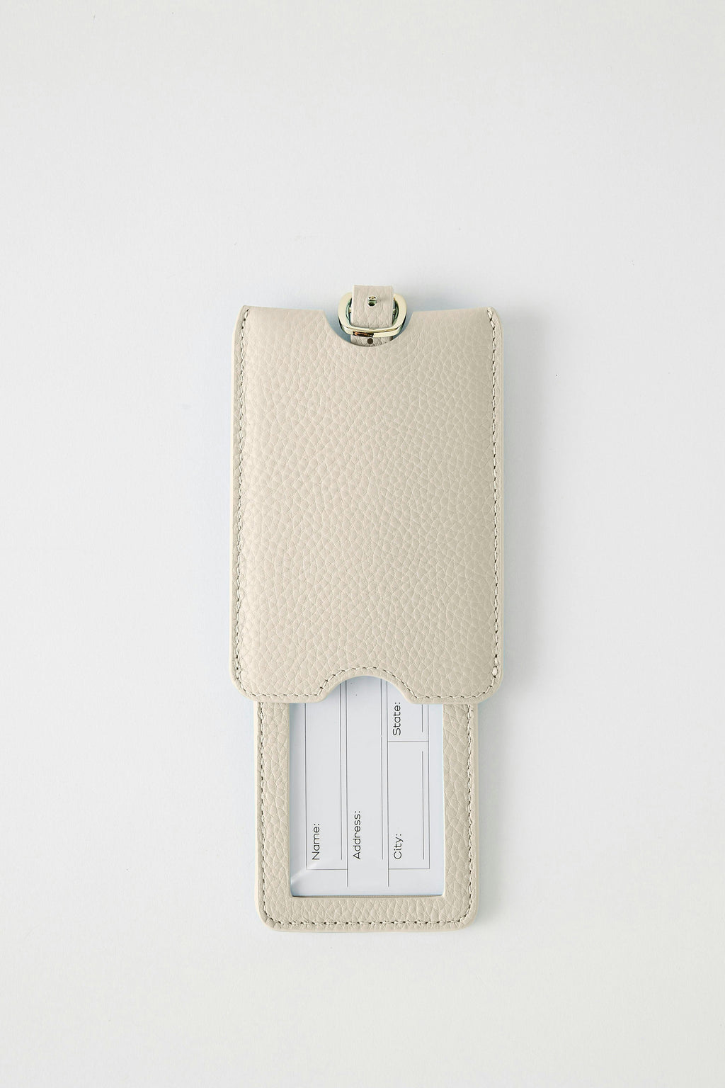 Leather Luggage Tag | White Gold