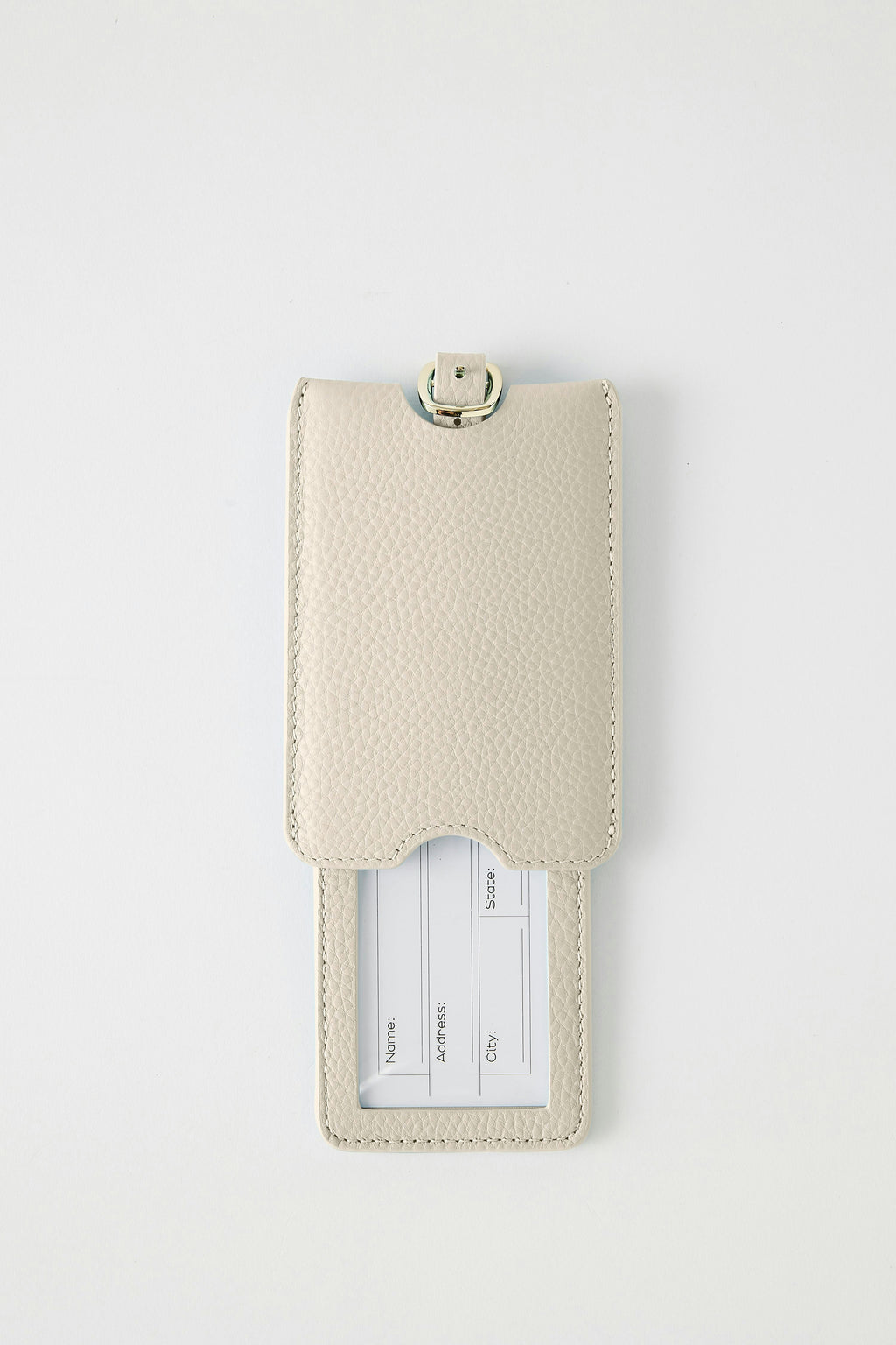 Leather Luggage Tag | White Gold
