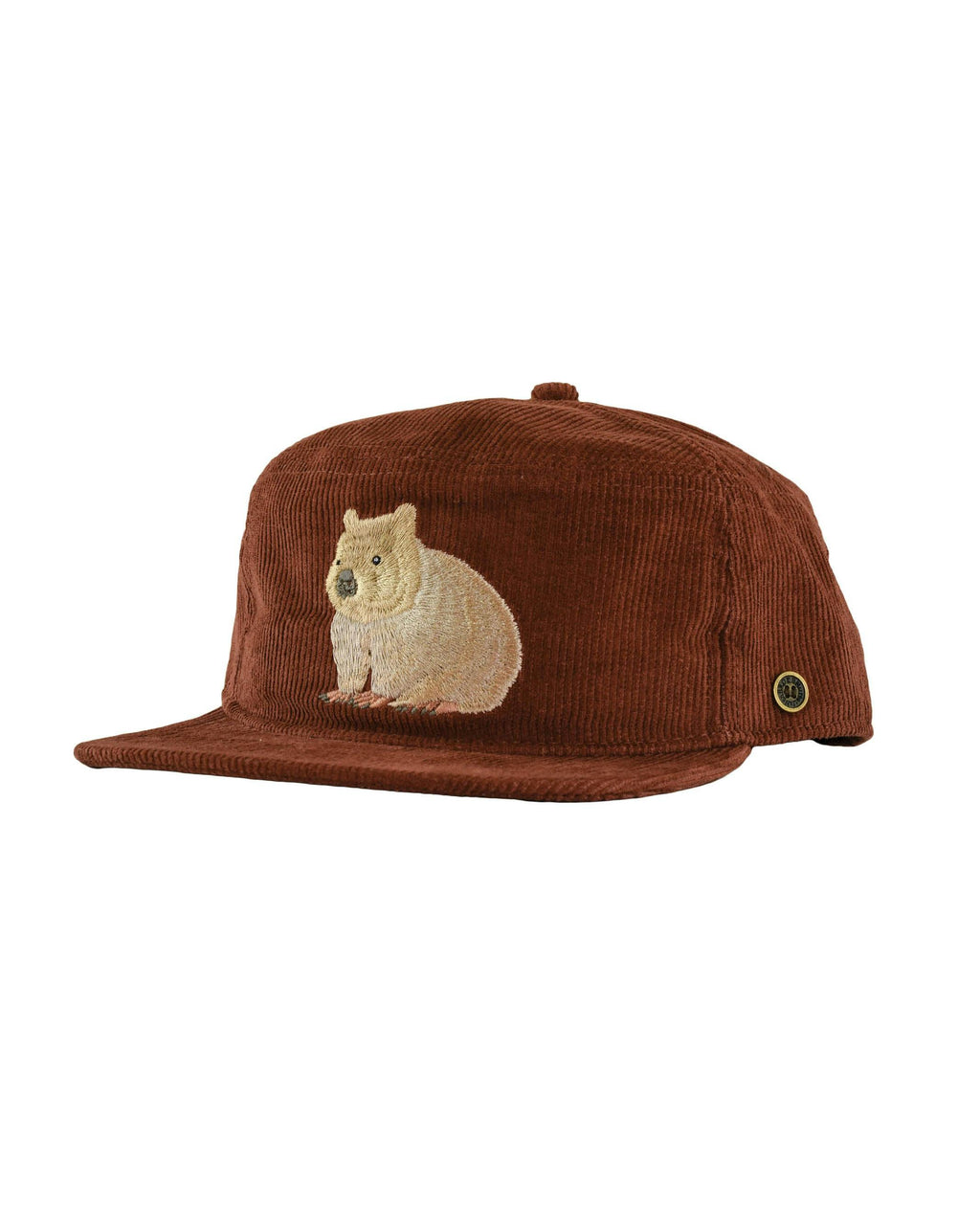 The Stash Cap – Wombat Embroidery – Corduroy Brown Snapback Hat