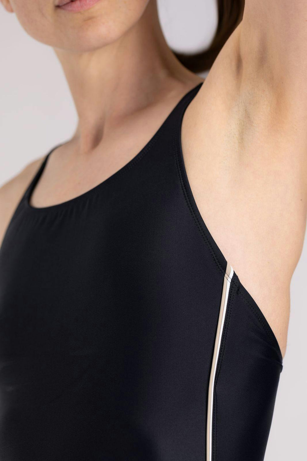 One Piece Swimsuit Boyleg Cut ― Black