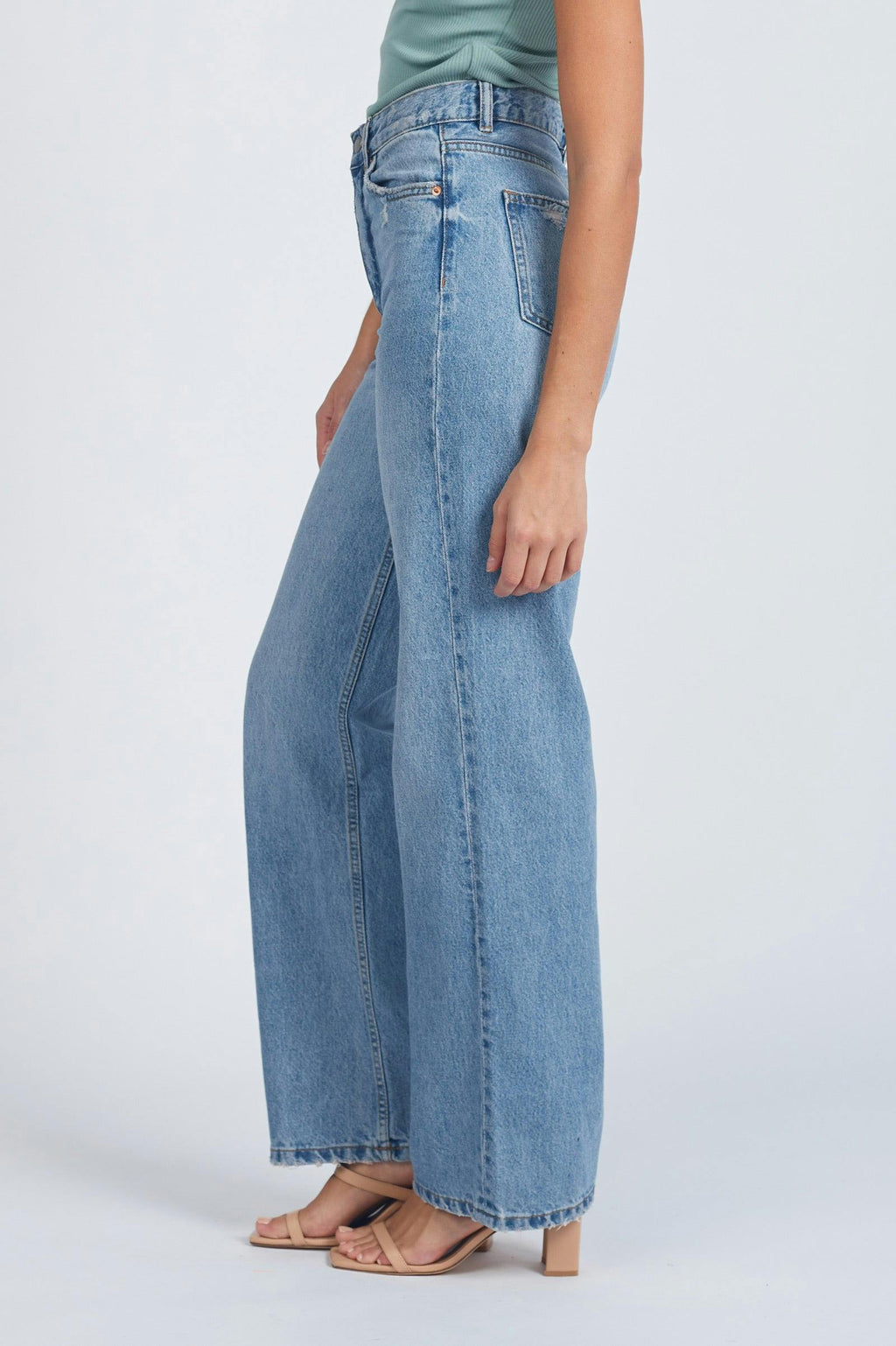 Echo High Straight Jeans - Blue Jay