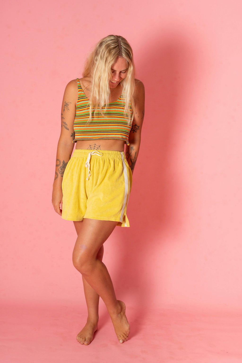 Terry Towelling Shorts Butter Yellow