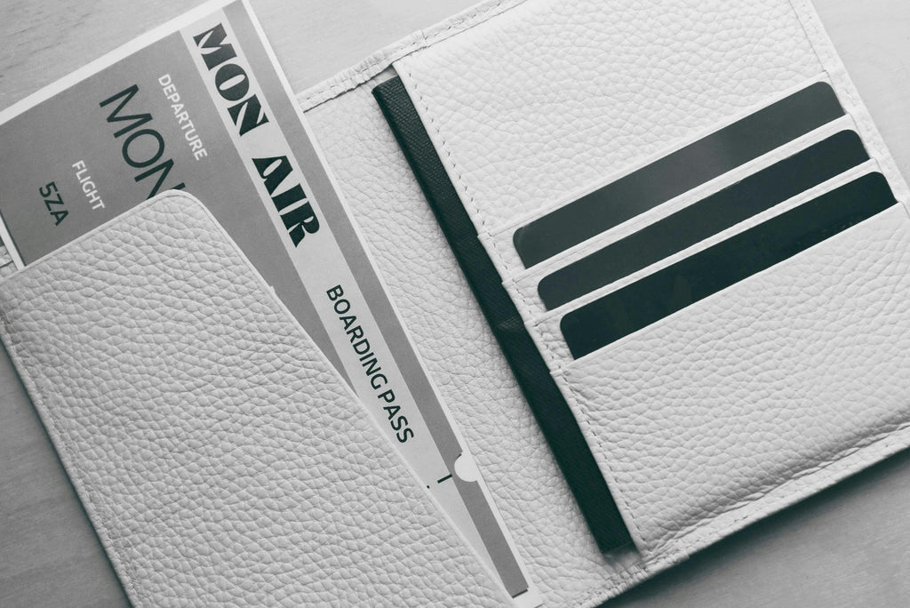 Luxury Leather Passport Wallet | White